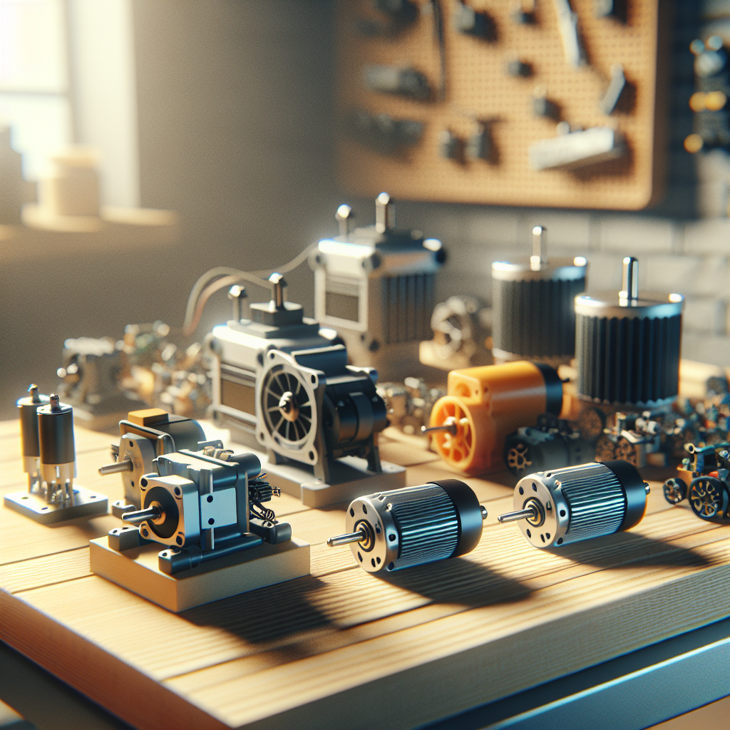Servo, stepper, and DC motors for robotics