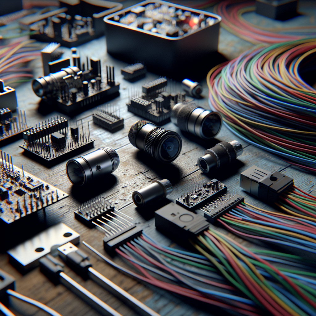 Robot sensors and wires on workbench