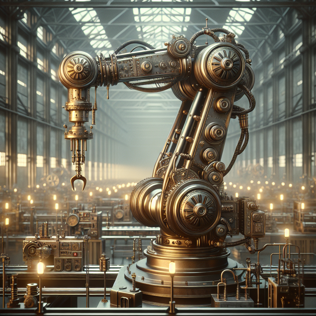 History of robots — early industrial automation Vintage industrial robot arm